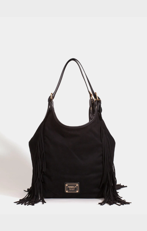 cartera flecos mediana montana negra 11372 (1)