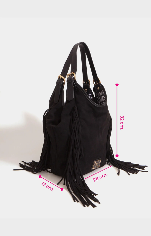 cartera flecos mediana montana negra 11372 (3)