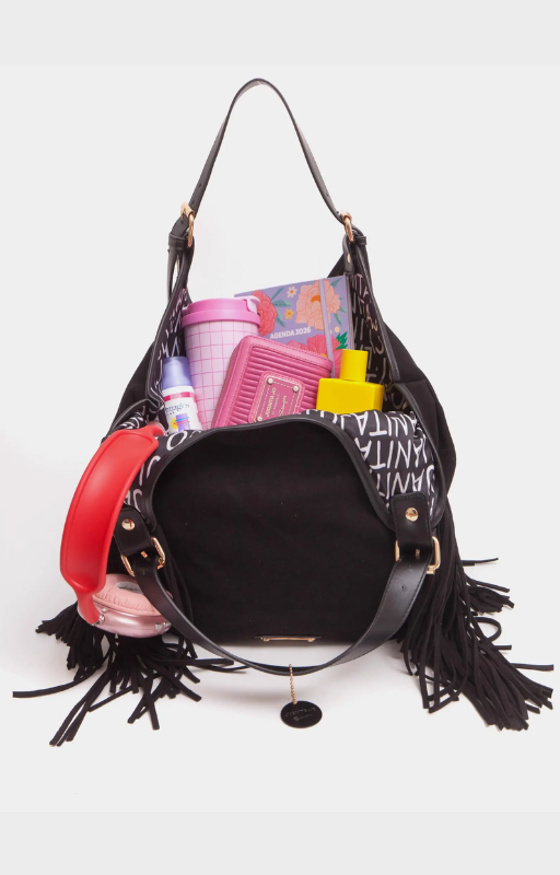 cartera flecos mediana montana negra 11372 (4)