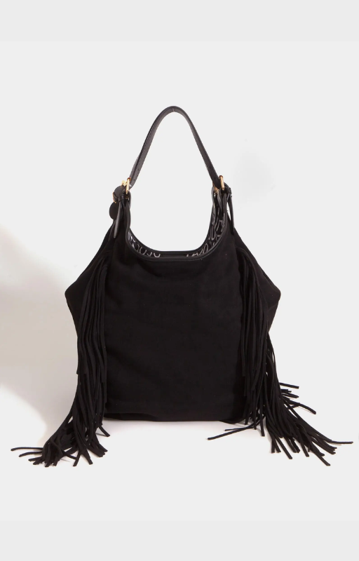 cartera flecos mediana montana negra 11372 (5)